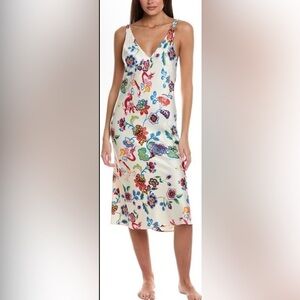 Natori Fleur Satin Slip Gown White XS